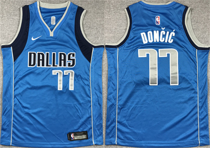 Youth Dallas Mavericks #77 Luka Doncic Blue Stitched Basketball Jersey